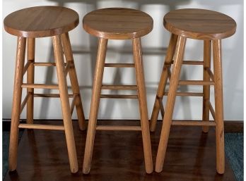 3 Classic Wood Bar/island Stools