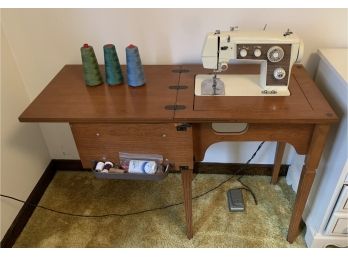 Vintage Sewing Machine & Sewing Table