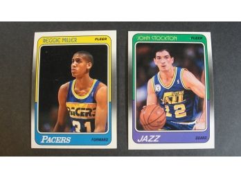 1988-89 Fleer #115 John Stockton & #57 Reggie Miller