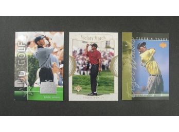 (3) Upper Deck Tiger Woods Cards Including 2001 (TT16, 151),  2004 (UD-14)