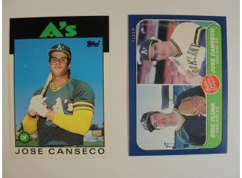 (2) Jose Canseco Rookie Cards - 1986 Topps Traded & 1986 Fleer