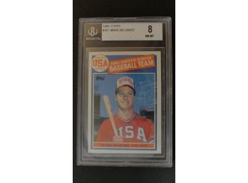 1985 Topps #401 Mark McGwire Rookie Card Graded Beckett 8 Nm/mt