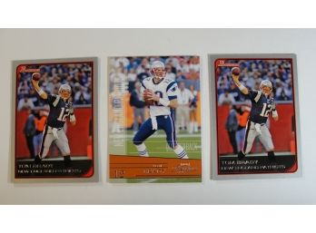 (3) Tom Brady Cards - (2) 2006 Bowman #11 & 2006 Playoff #95