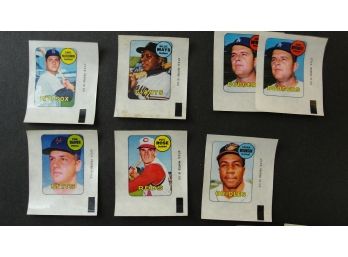 (21) 1969 Topps Decals Including Rose, Seaver, Robinson, Drysdale, Mays, Yaz