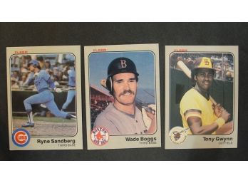 1983 Fleer Ryne Sandberg, Tony Gwynn & Wade Boggs Rookie Cards