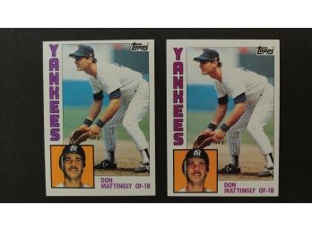 (2) 1984 TOPPS #8 DON MATTINGLY ROOKIE CARDS