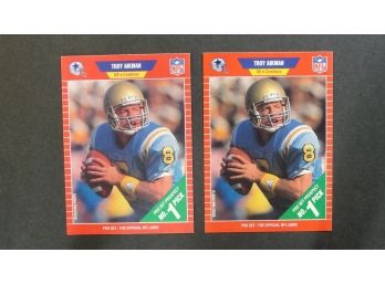 (2) 1989 Pro Set #490 Troy Aikman Rookie Cards