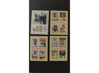 1974 Topps #1,4,5,6 Hank Aaron  Home Run King & Hank Aaron Specials (4 Cards Total)