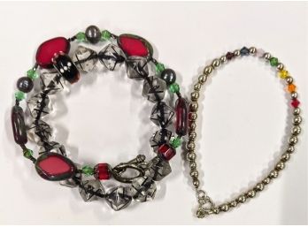 3 Beaded Bracelets, Handcrafted By Local Artisan/artist, Lisa Caruso