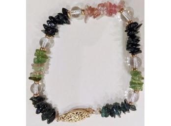 Tourmaline Semi Precious Natural Shaped Stone Bracelet