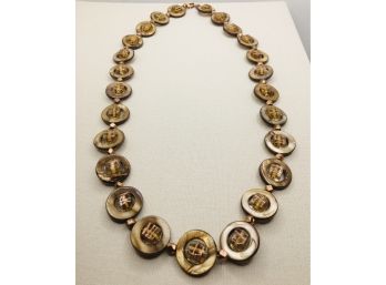 Beautiful Gold And Bronze Natural Shells Paired With Vintage Lucite Beads - Very Striking On!!