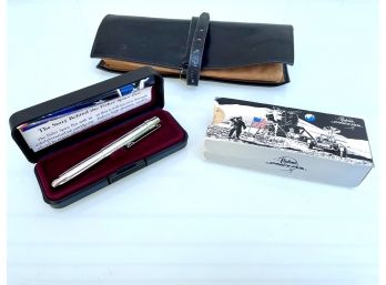 Mark Cross England Wallet With A (new In Box!) Fisher Space Pen