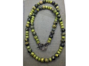 Healing Necklace With Genuine Serpentine And Chrysopace Stones  - Very Powerful Energy!