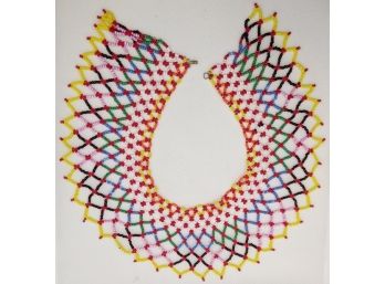 Rainbow Seed Bead Bib Net Necklace