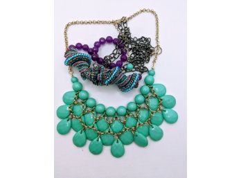 More Chunky Vintage Fun Jewelry - Love The Swirling Beaded Design.