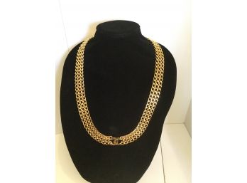 Substantial Chanel Inspired Gold Plated Necklace By Ciner