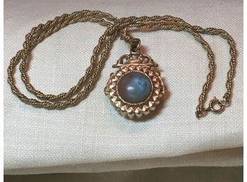 Two Sided Vintage Necklace With Carnelian And Moonstone - Electroplated