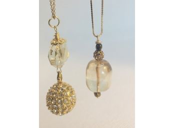 2 Transparent Stones.  The One With A Crystal Ball Has A Beautiful Citrine On It As Well.