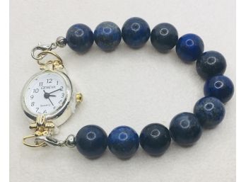 Lapis Stone Surround This Geneva Quartz Watch. Brand New