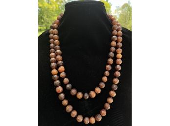 Vintage Gerda Lynggaard From Denmark For Monies, Hand Knotted Faceted Amber Or Horn Necklace ?