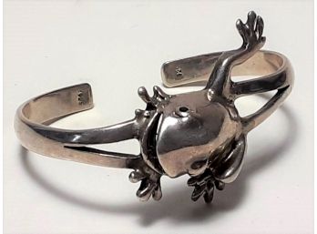 Amazing Sterling Silver 925 Frog Cuff Bracelet