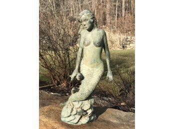 Stunning Vintage Bronze Mermaid Fountain/ Statue AMAZING Piece - Beautiful Verdigris Patina - Paid $3,750