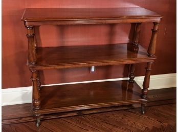 Gorgeous Antique English Mahogany Server - Circa 1870-80 - Beautiful Finish - With Original Brass Casters