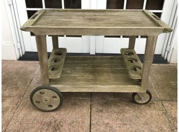 Beautiful SOLID TEAK Rolling Tea / Cocktail Trolley - HIGH QUALITY & Great Condition - Nice Patina !