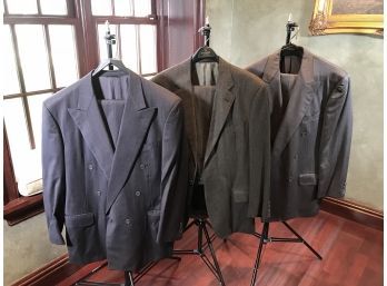 Group Of Three (3) Like New ERMENEGILDO ZEGNA Suits - Paid Thousands - Now Three For One Bid - ( LOT C )