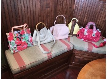 Five (5) Designer Handbags GUCCI Bamboo & Suede Hobo Purse - Brand New DOONEY & BOURKE And Others  NICE LOT !