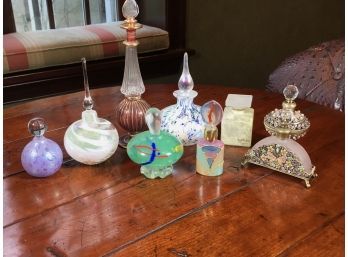 Wonderful Lot Of Eight (8) All High Quality - Vintage Style & Art Glass Vanity Perfume Bottles - VERY NICE !