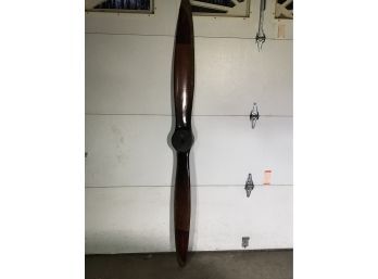 Large Antique Style WOODEN AIRPLANE PROPELLER - Brass Edge Trim - GREAT DECORATIVE PIECE !