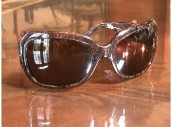 Fabulous Genuine CHANEL Sunglasses - Reptile Print Graphic - Made In Italy - Very Good Condition