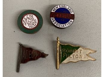 Lot Of 4 Small Pins - New York , New Haven & Hartford   &  New England Railroad & More!