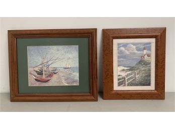 Pair Of Nautical Pieces Of Artwork - Framed