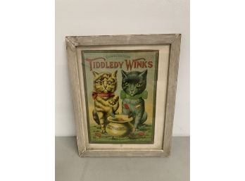 Vintage Tiddley Winks Poster Framed Bradley Games USA