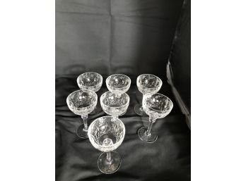 8 R Lead Crystal 26 Handracted In Yugoslavia Champagne Glasses