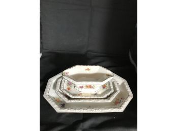 Rosenthal Selb Germany Maria Marked 1932 Gravy Or Deep Dish Platter And 3 Shallow Serving Platters