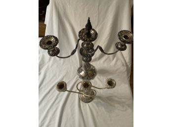 2 Stainless Steel Candelabra