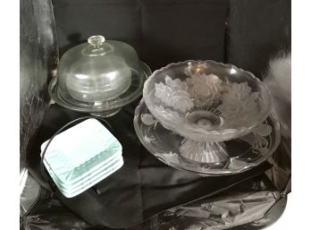 Assorted Cake Platters, Bowls And Coaster