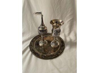 Havdalah Set With Stainless Steel Spice Box And Kiddush Cup