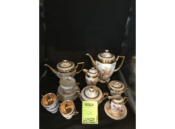 21 Piece Coffee Or Tea Set Original Rosenthal Selb Germany Maria Marked 1932 Floral Pattern With Gold Accent