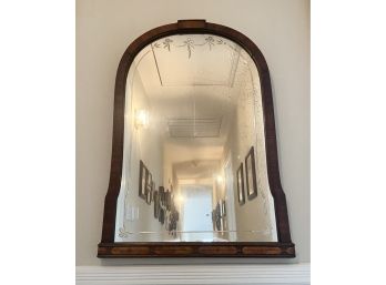 Vintage Inlaid Wood Mirror