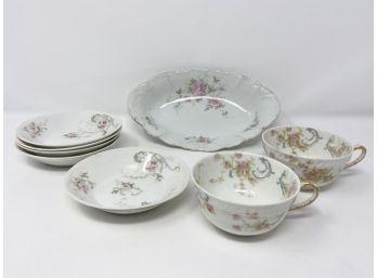 Vintage Floral Porcelain Set, Including Haviland Limoges France