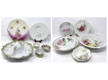 Vintage Floral Porcelain Group - Set Of 11