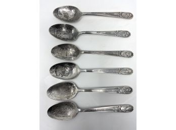 Group Of 6 Vintage Collectable Spoons Featuring U.s. Presidents