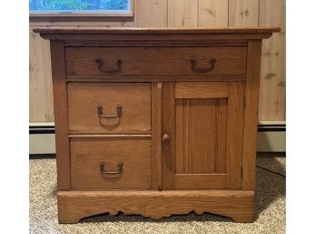 Vintage Wooden Cabinet End Table