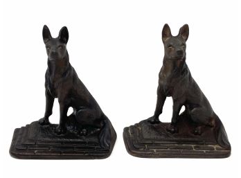 Vintage Cast Iron Dog Bookends