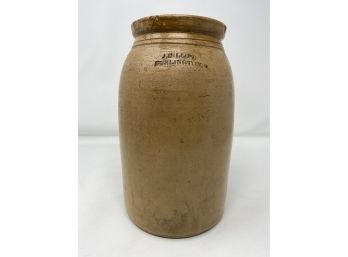 Antique J. Dillon Burlington, Ohio Tall Stoneware Jar