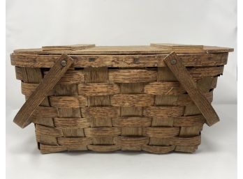 Vintage Handmade Picnic Basket By Basketville, Putney, Vermont